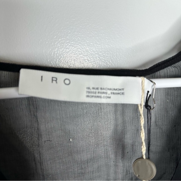 NWT IRO Lonila Ruffled Glittered Chiffon Top Size 40 Retail $670 - Picture 7 of 10